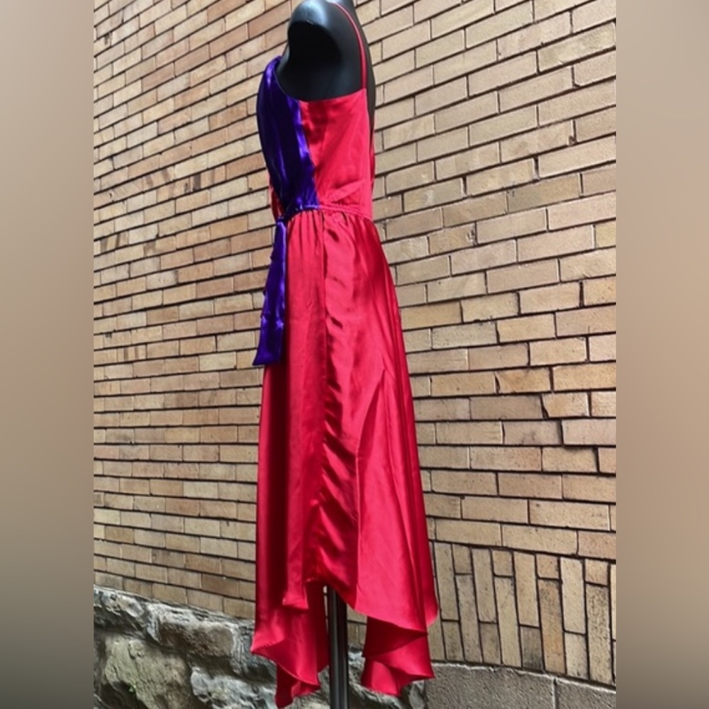 Vintage 90’s Victoria’s Secret red purple faux wrap slip dress Size Small - Picture 4 of 9